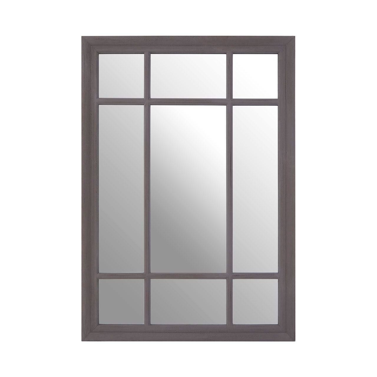 Hawthorne Window Design Wall Mirror In Grey