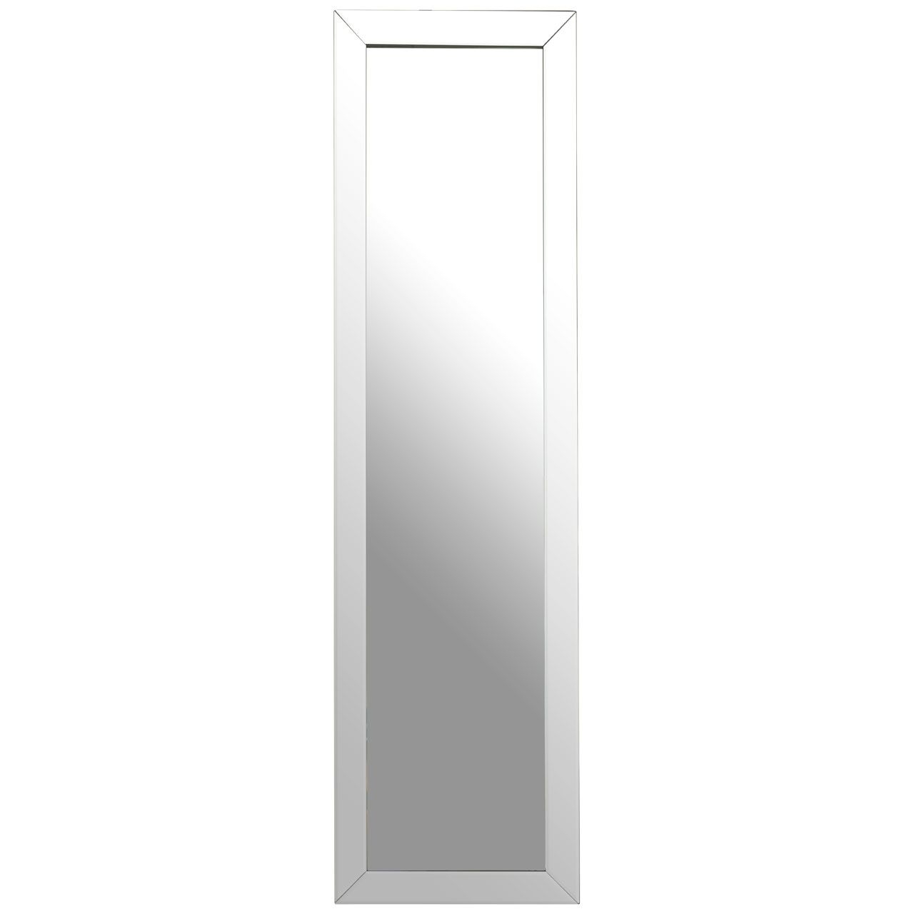 Zelma Floor Standing Cheval Mirror In Silver Frame