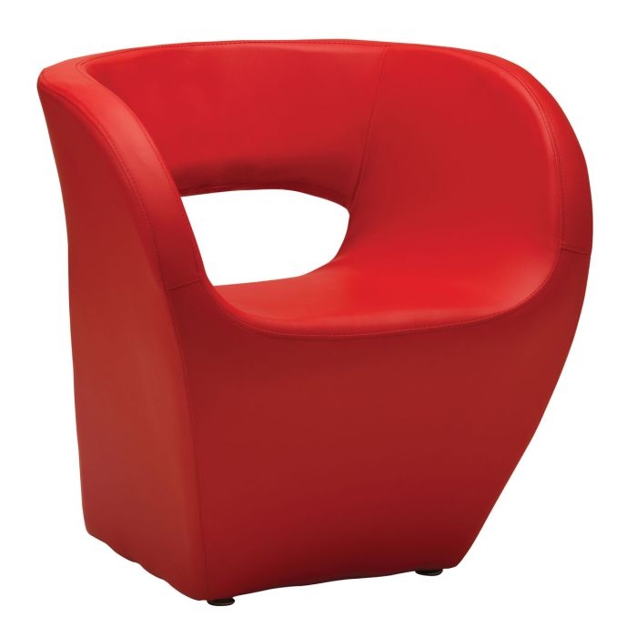 Accra Leather Effect Armchair In Red