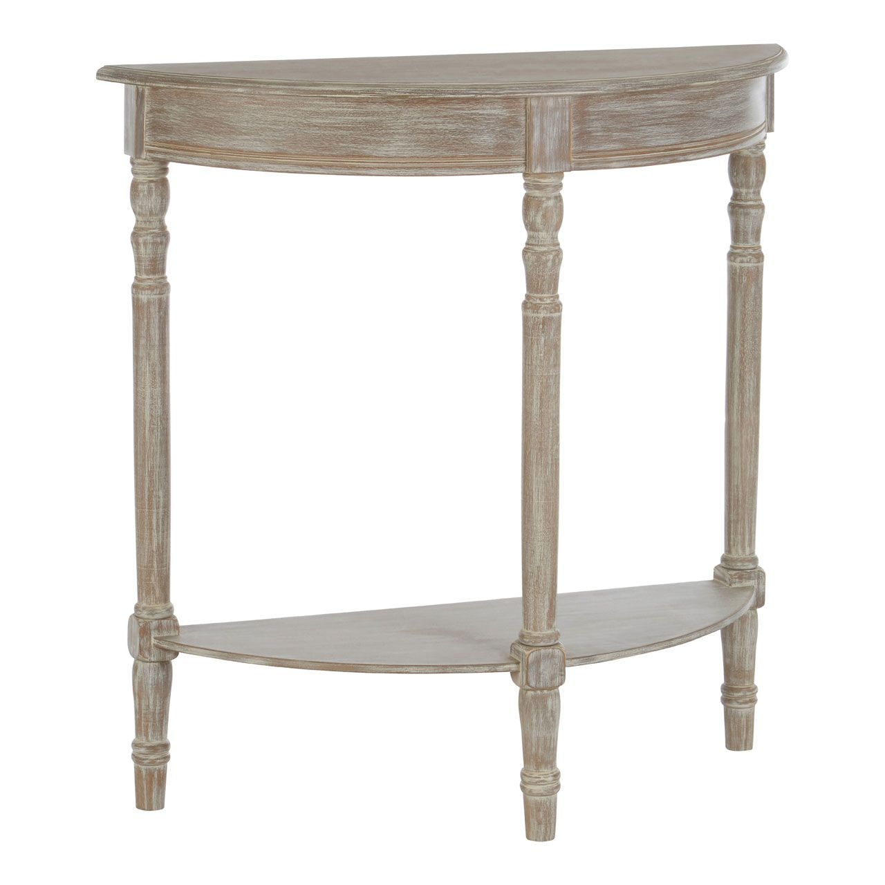 Heritage Half Moon Wooden Console Table In Natural