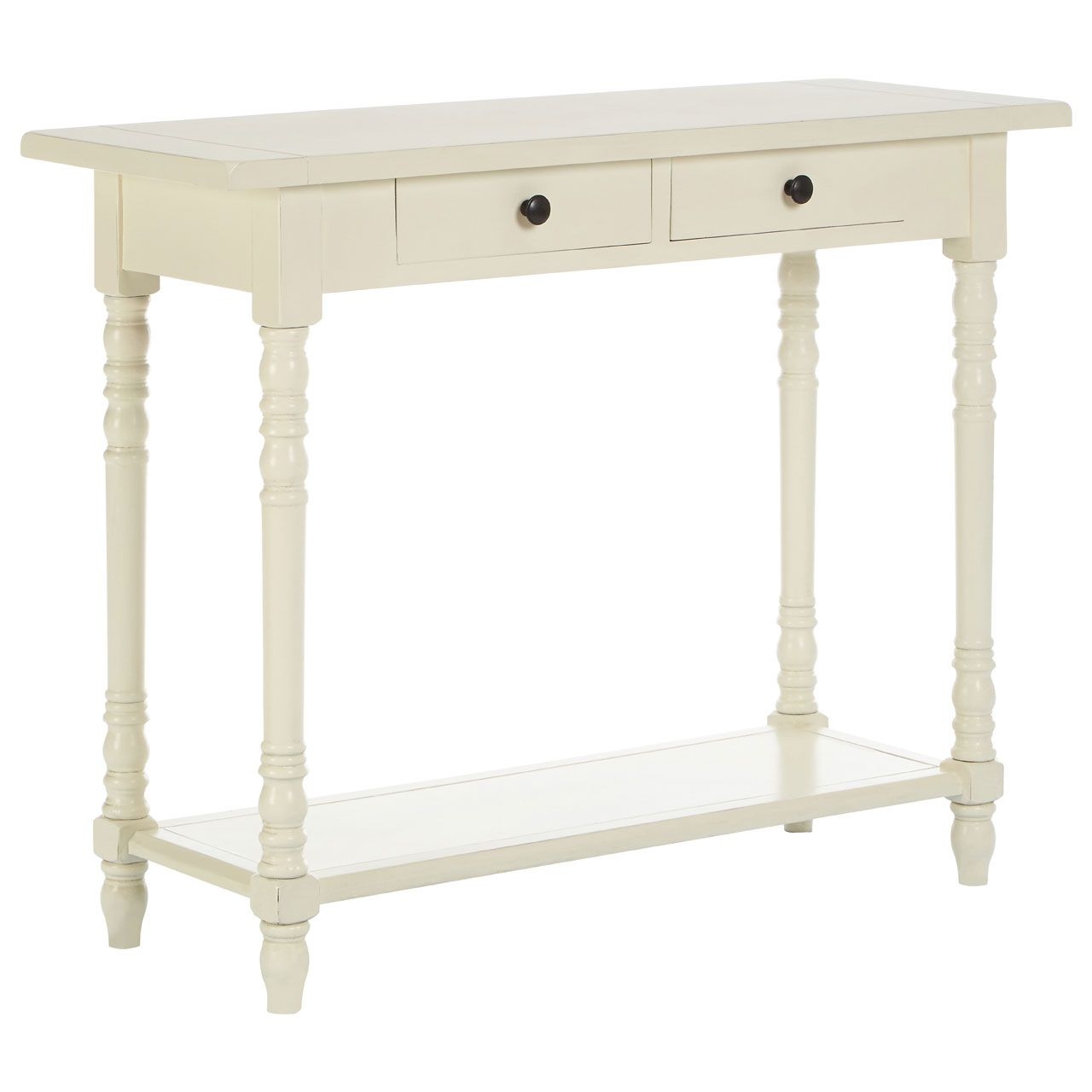 Heritage Wooden Console Table With 2 Drawers In Antique White