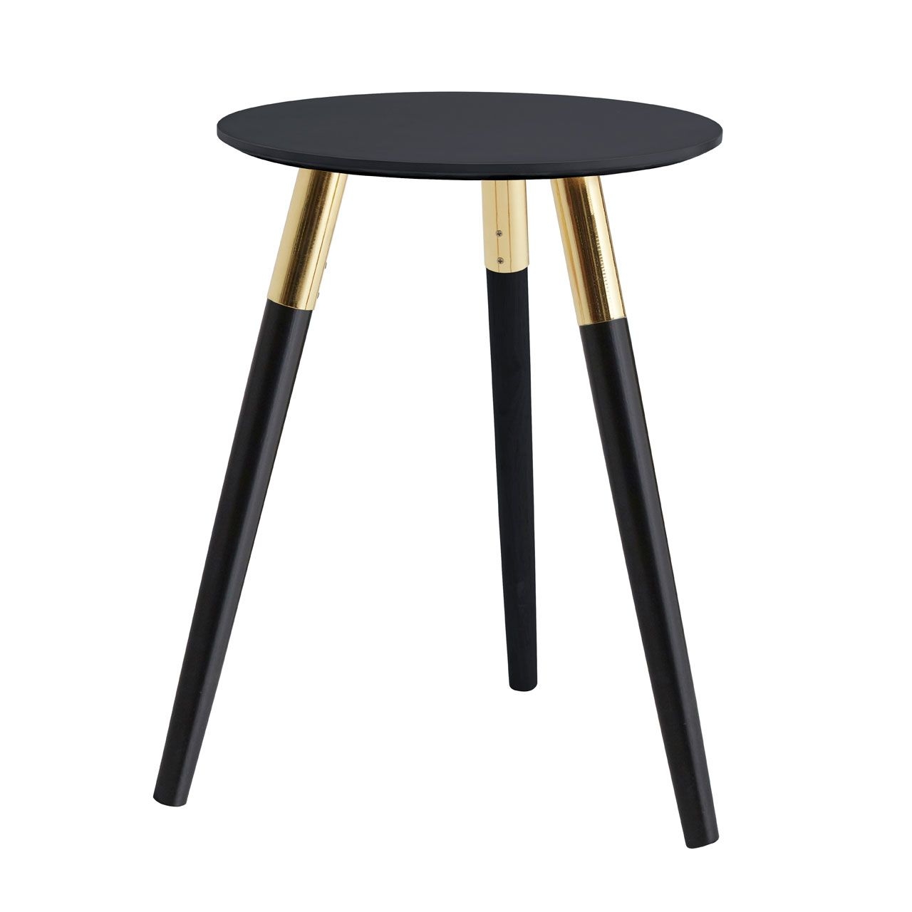 Nostra Round Wooden Side Table In Black