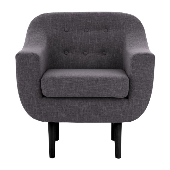 Osorno Fabric Upholstered Armchair In Dark Grey