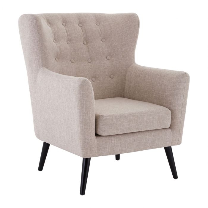 Osorno Fabric Upholstered Armchair In Natural