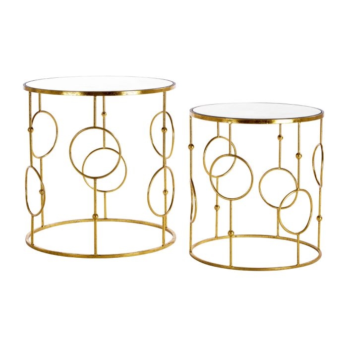 Avebury Mirrored Top Set Of 2 Side Tables In Gold