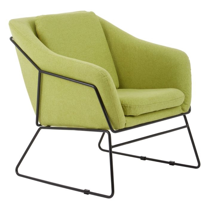 Serra Velvet Upholstered Armchair In Green