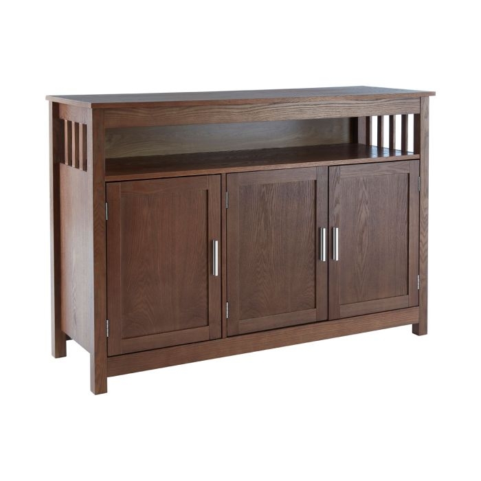 Littleton Wooden Sideboard In Walnut With 3 Doors