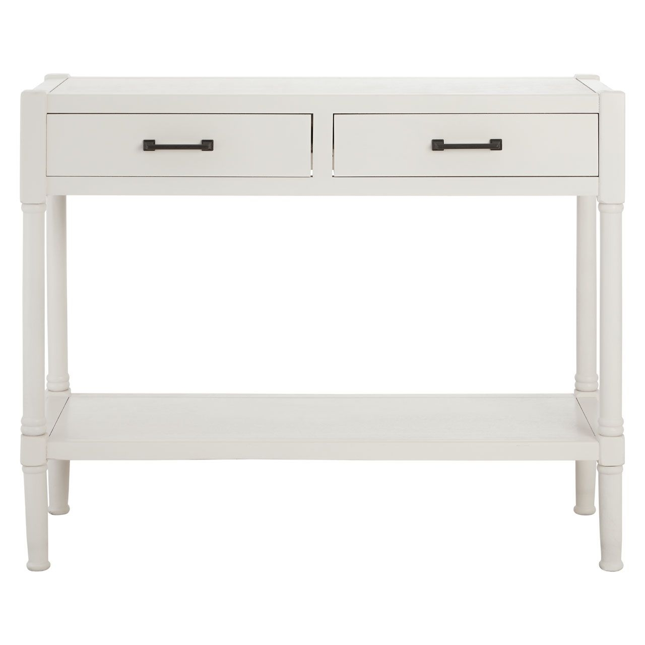 Heritage Wooden Console Table With 2 Drawers In Pearl White