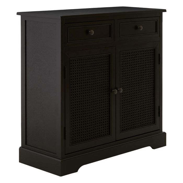 Hallaton Wooden Sideboard In Antique Black With 2 Doors And 2 Drawers