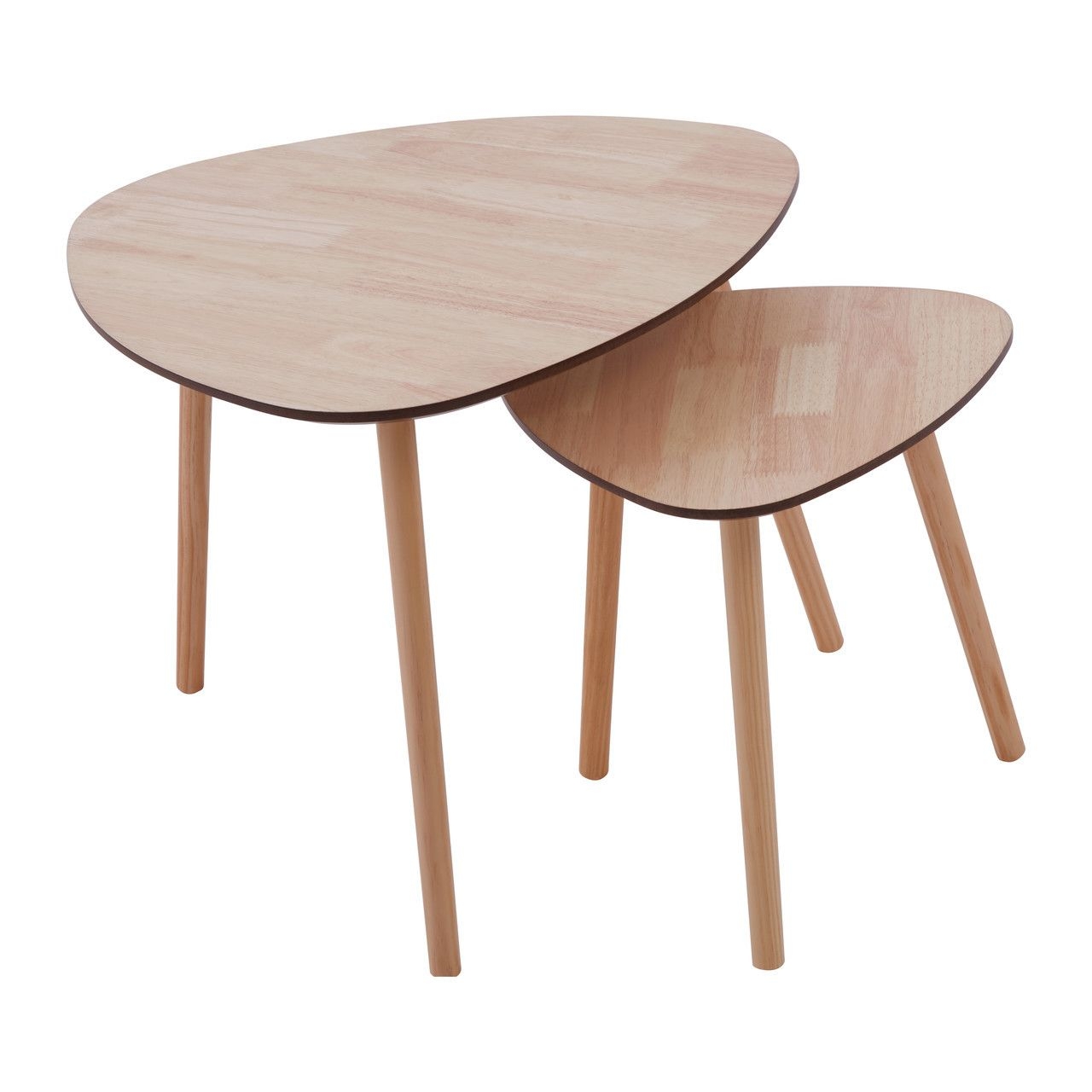 Rostok Wooden Set Of 2 Side Tables In Natural