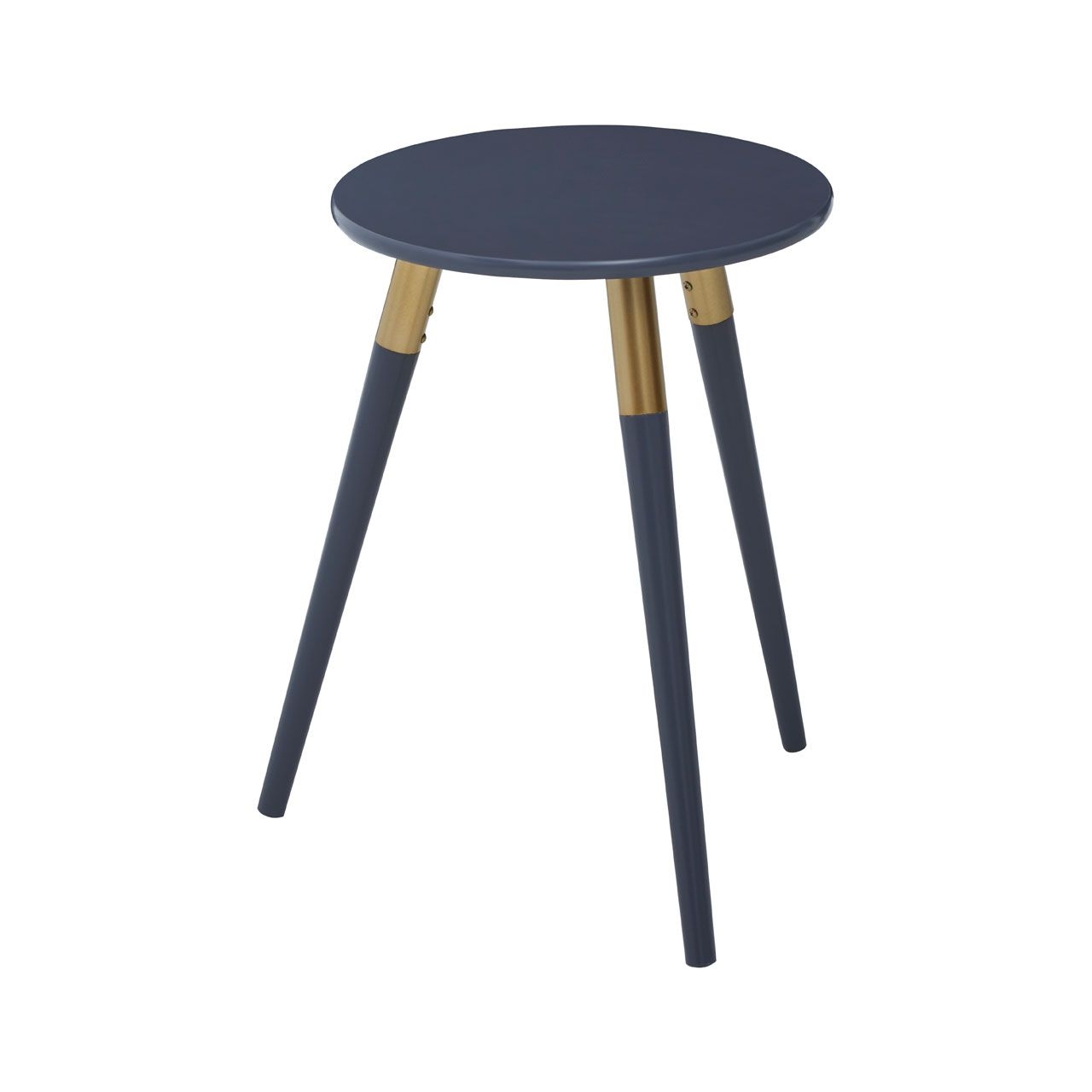 Nostra Round Wooden Side Table In Dark Grey