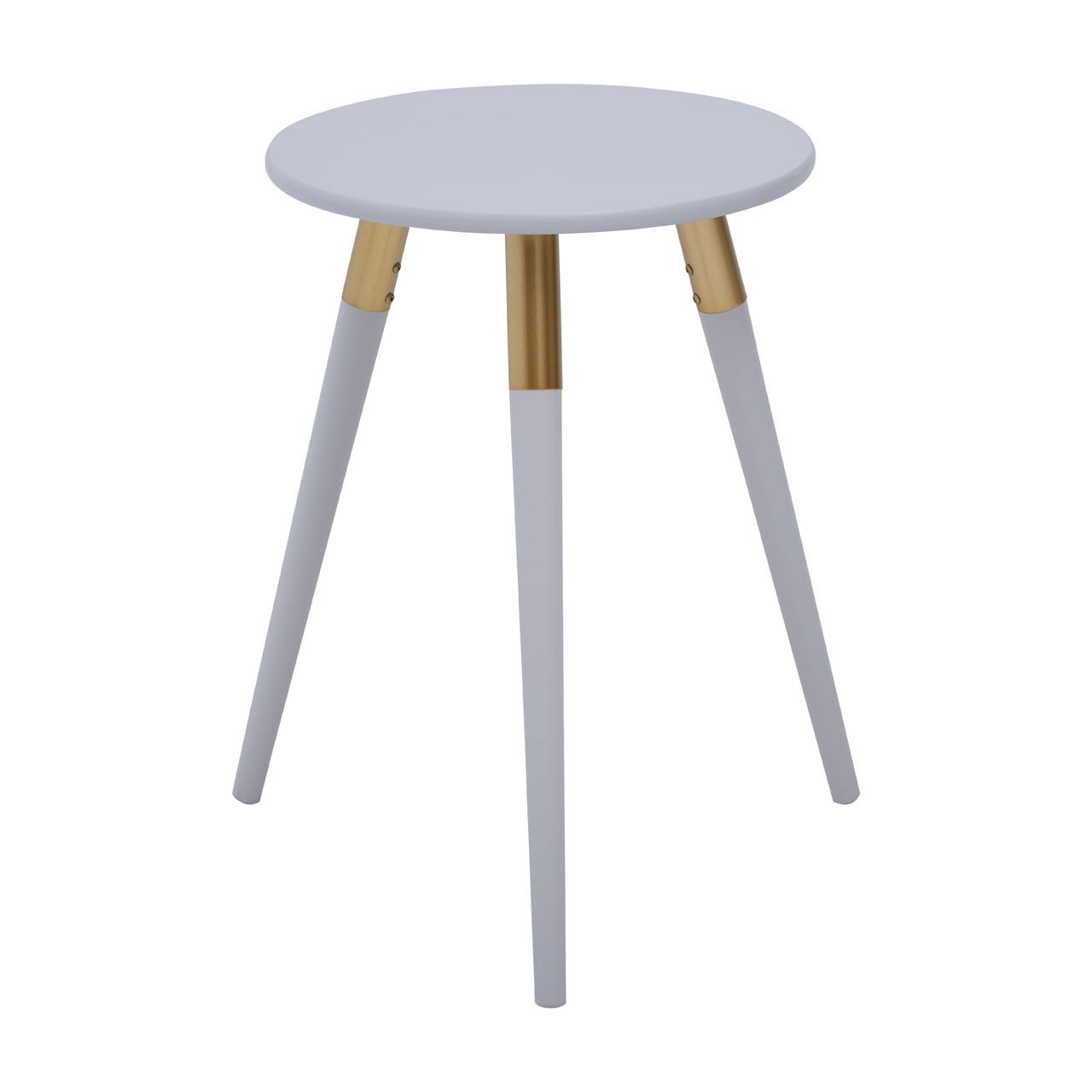 Nostra Round Wooden Side Table In Light Grey
