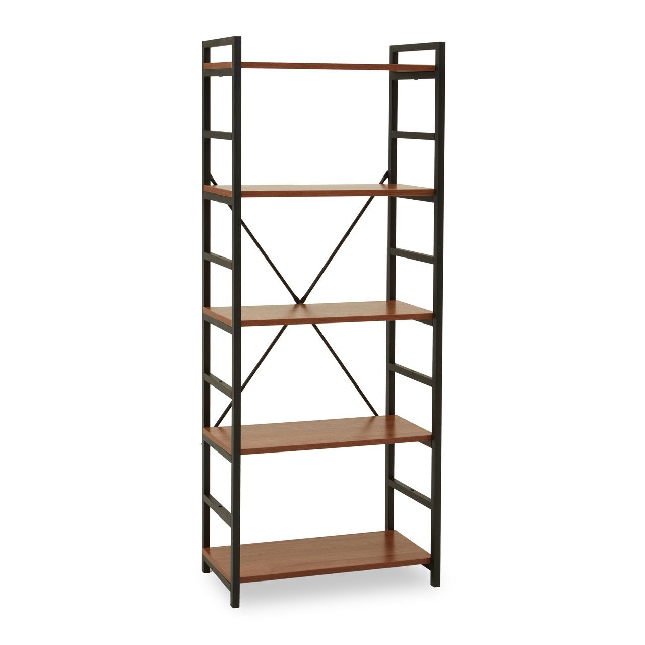 Laxton 5 Tier Wooden Shelving Unit In Red Pomelo