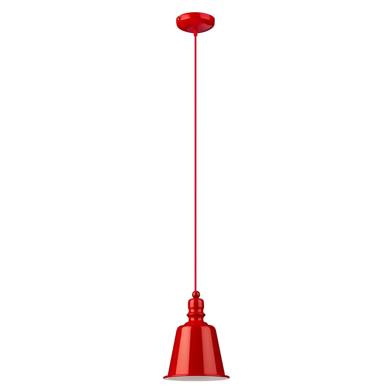 Parok Bell Design Metal Shade Ceiling Pendant Light In Red