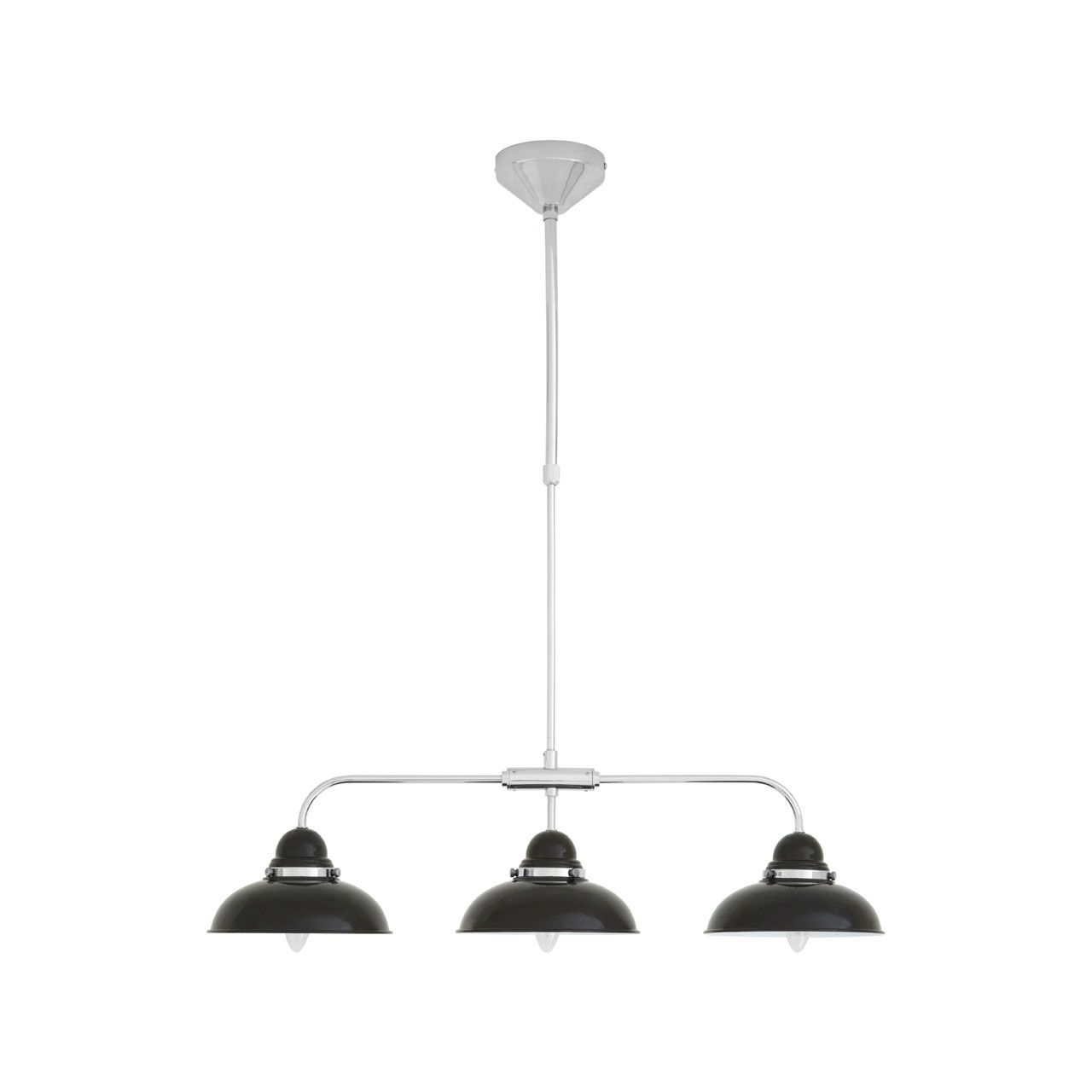 Jasper Industrial Style 3 Metal Shades Ceiling Pendant Light In Black