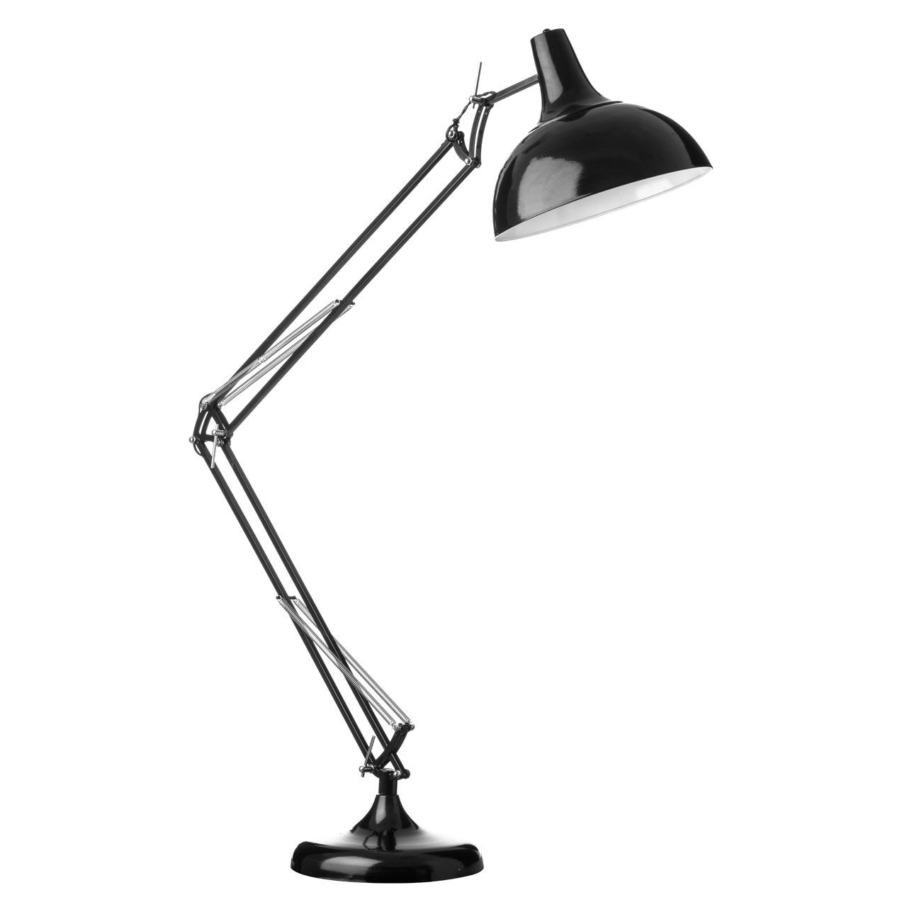 Celdon Metal Study Floor Lamp In Black