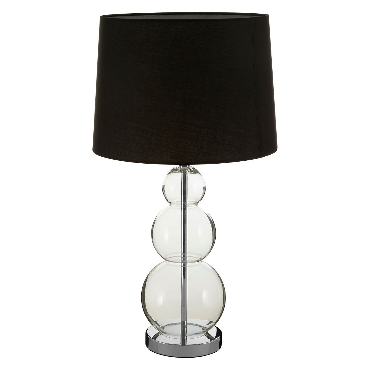 Luke Black Fabric Shade Table Lamp With Clear Glass Orbs Base