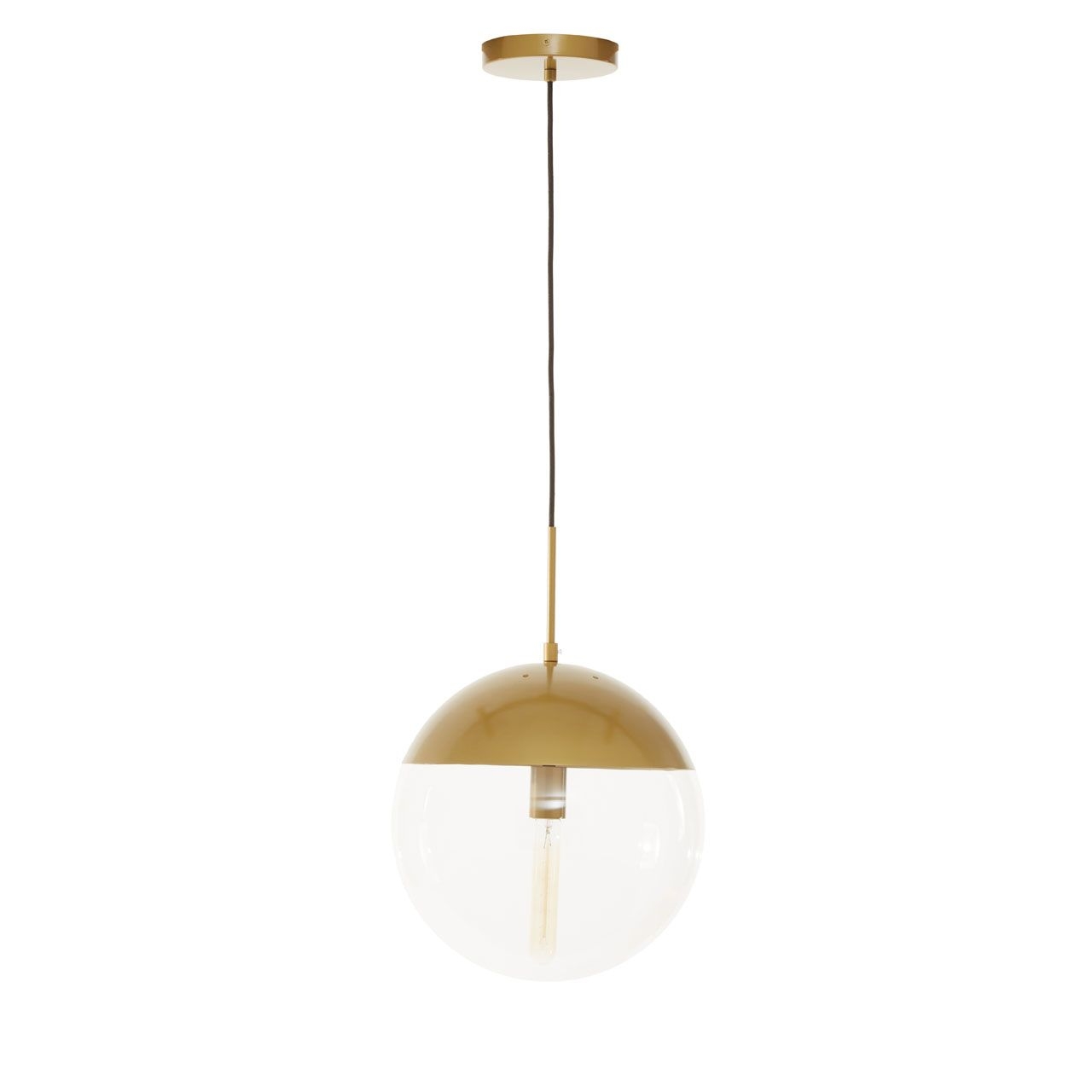 Revive Clear Glass Shade Ceiling Pendant Light In Gold