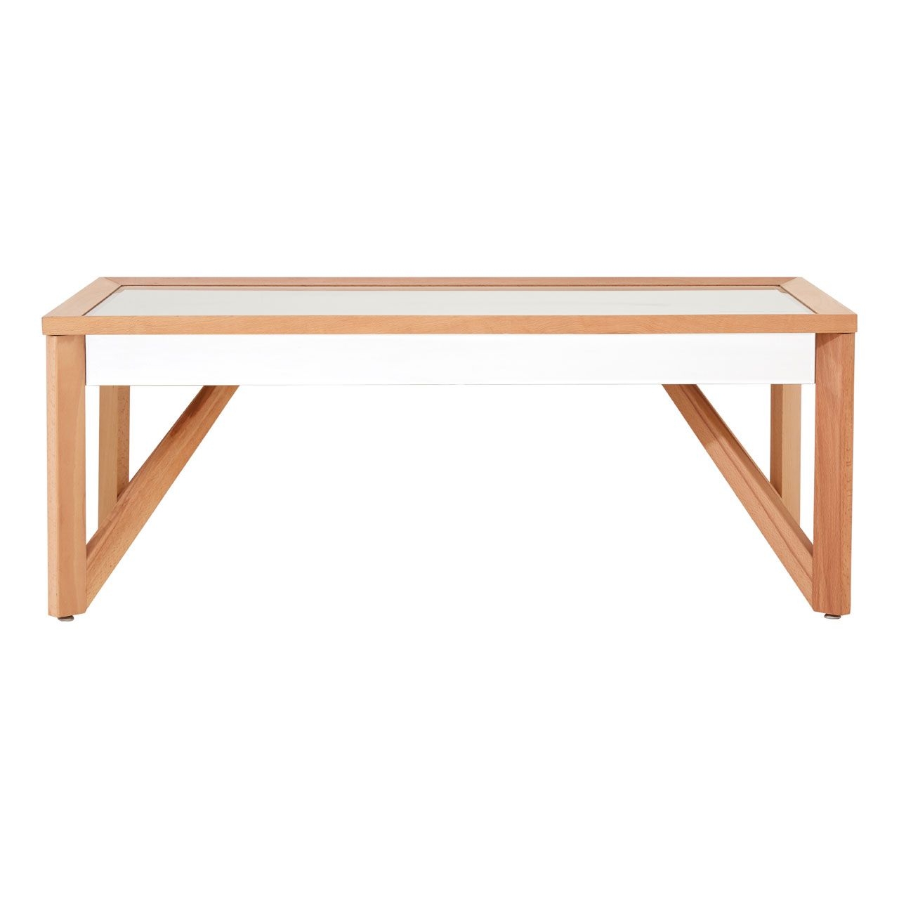 Kensington Townhouse Clear Glass Coffee Table With Beechwood Frame