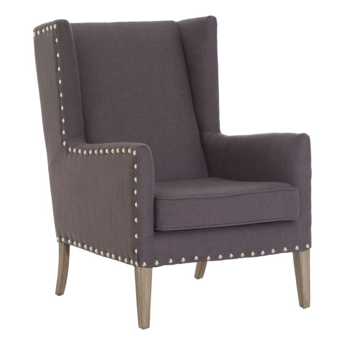 Karbala Townhouse Fabric Upholstered Armchair In Grey