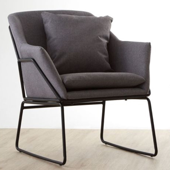 Serra Fabric Upholstered Armchair In Grey
