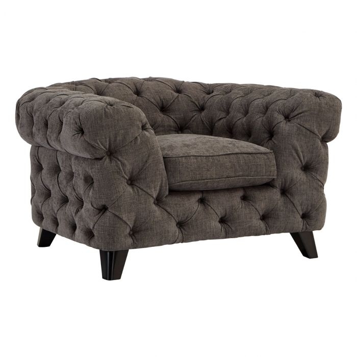 Harrington Fabric Upholstered Armchair In Grey