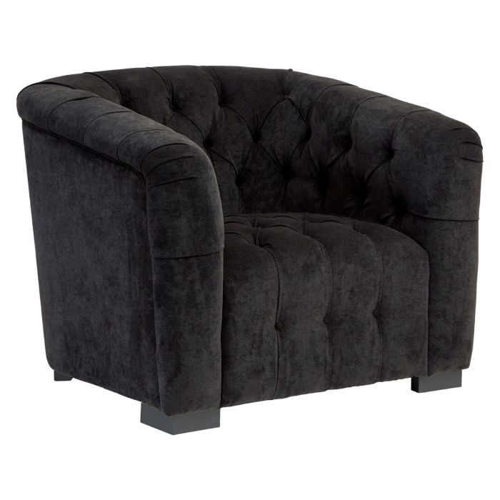Fenton Fabric Upholstered Armchair In Black