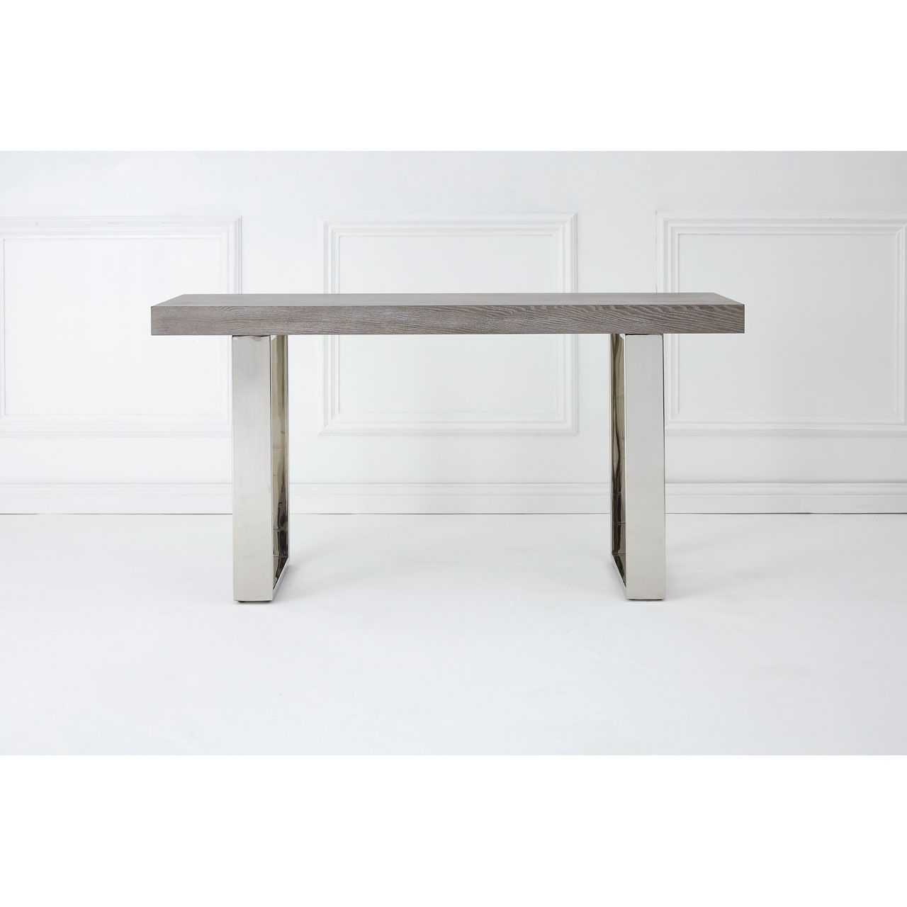 Ulmus Wooden Console Table In Muted Grey