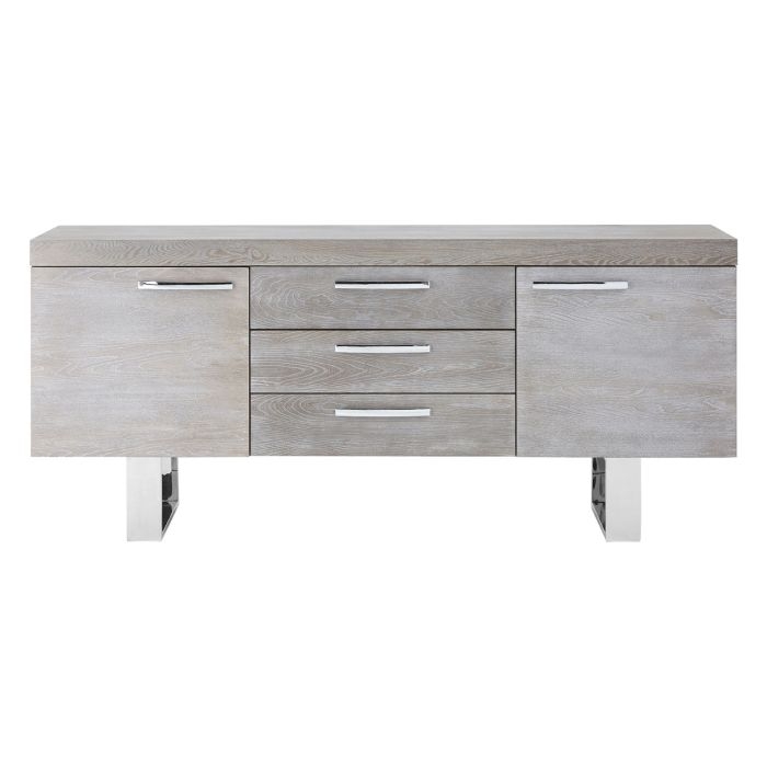 Solihull Wooden Sideboard In Muted Grey With 2 Doors And 3 Drawers