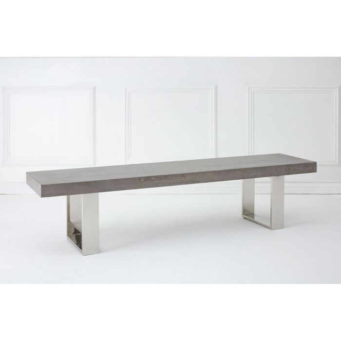 Ulmus Elm Wood Dining Bench In Grey