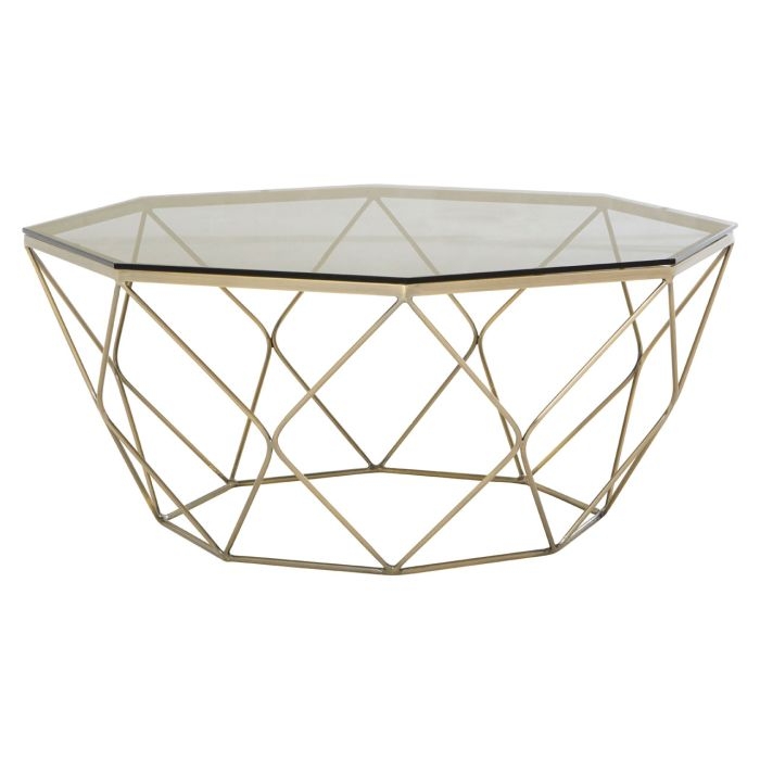 Anaco Glass Top Coffee Table With Brushed Nickel Metal Base