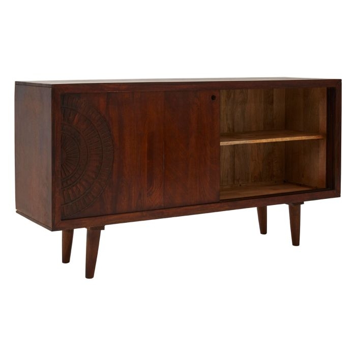 Verwood Wooden Sideboard In Rich Walnut With 2 Sliding Doors