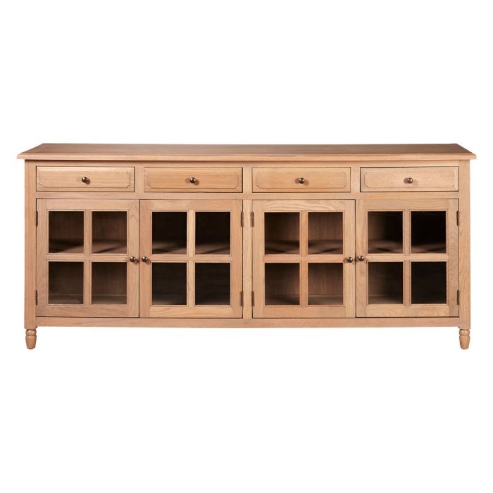 Leith Wooden Sideboard In Natural With 4 Doors And 4 Drawers