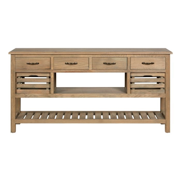 Leith Wooden Sideboard In Aged Grey With 6 Drawers