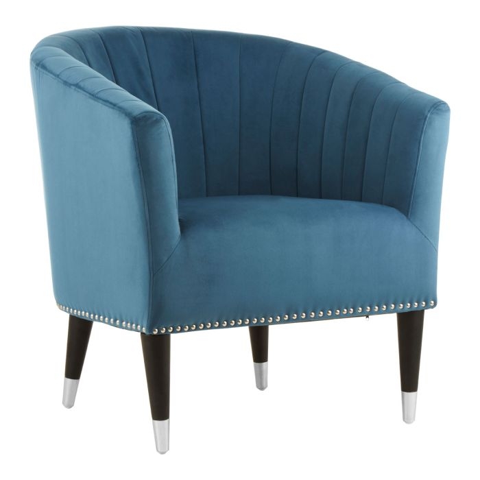 Dadri Velvet Upholstered Armchair In Blue