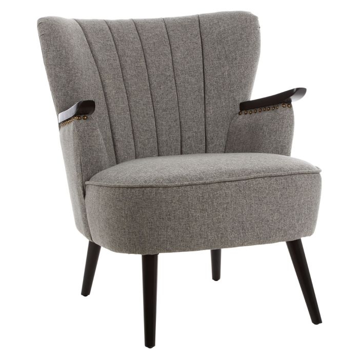 Hyesan Fabric Upholstered Armchair In Grey