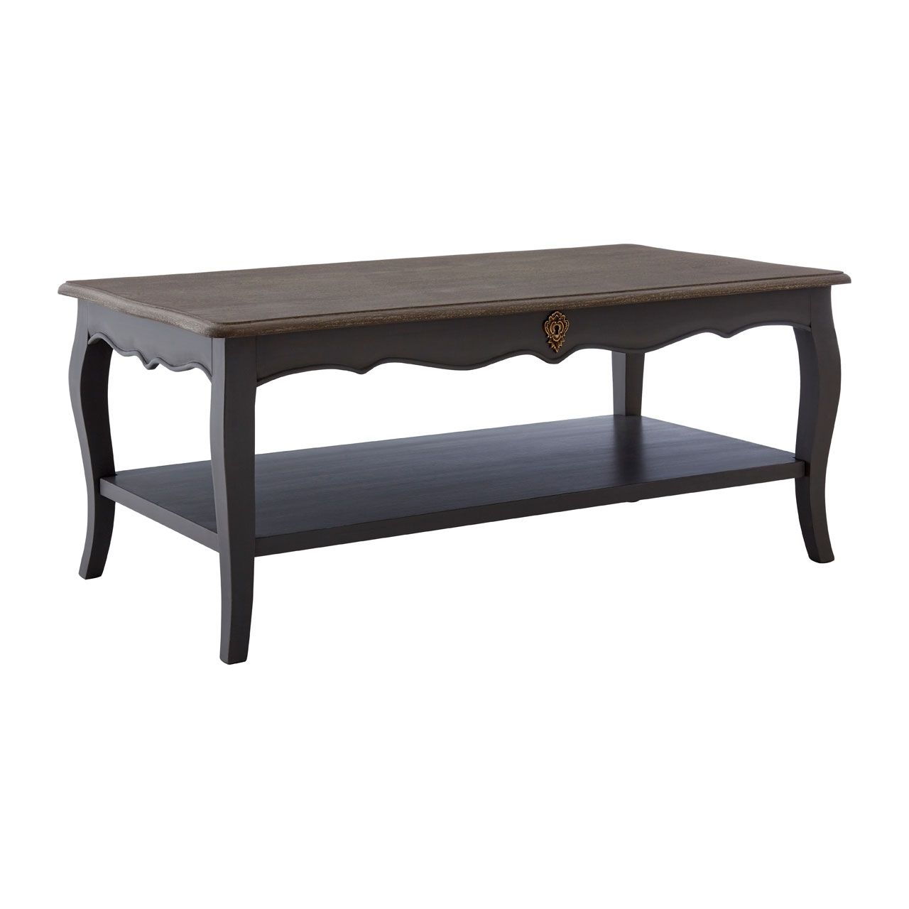 Loire Rectangular Wooden Coffee Table In Dark Grey