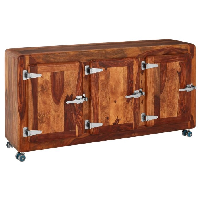 Meriden Wooden Sideboard In Light Teak With 3 Doors