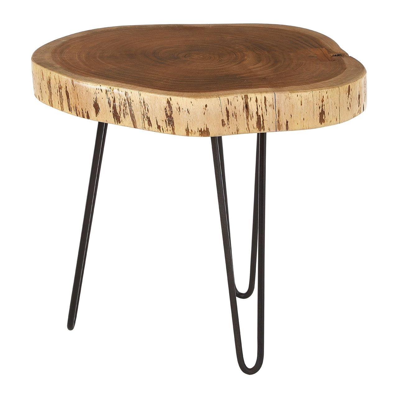Nandri Wooden Side Table With Black Tripod Legs