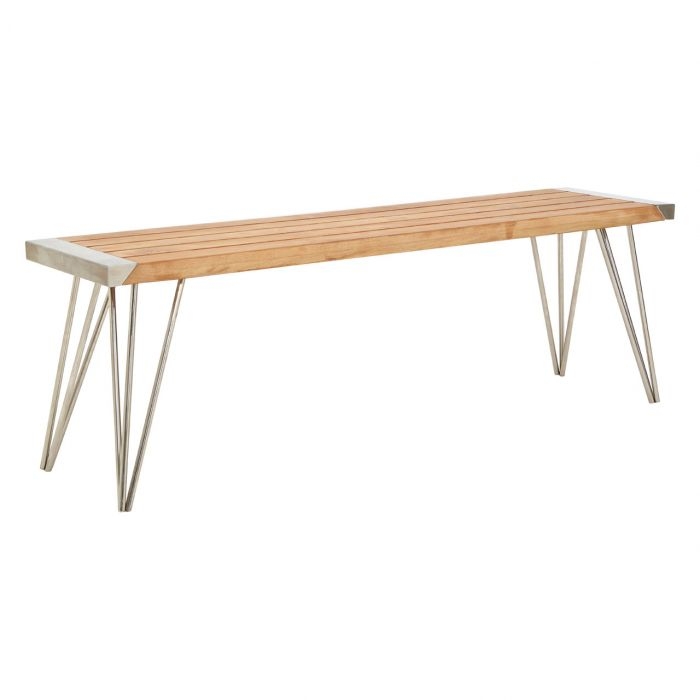 Nandri Natural Wood Dining Bench In Teak