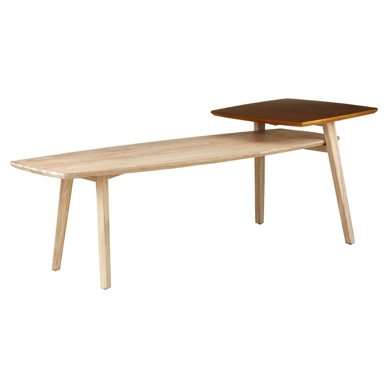 Kyra Wooden Coffee Table In Light Grey With Gold Accents