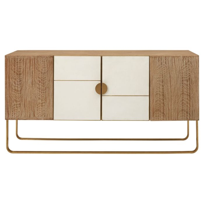 Minster Wooden Sideboard In Oak And White With 2 Doors