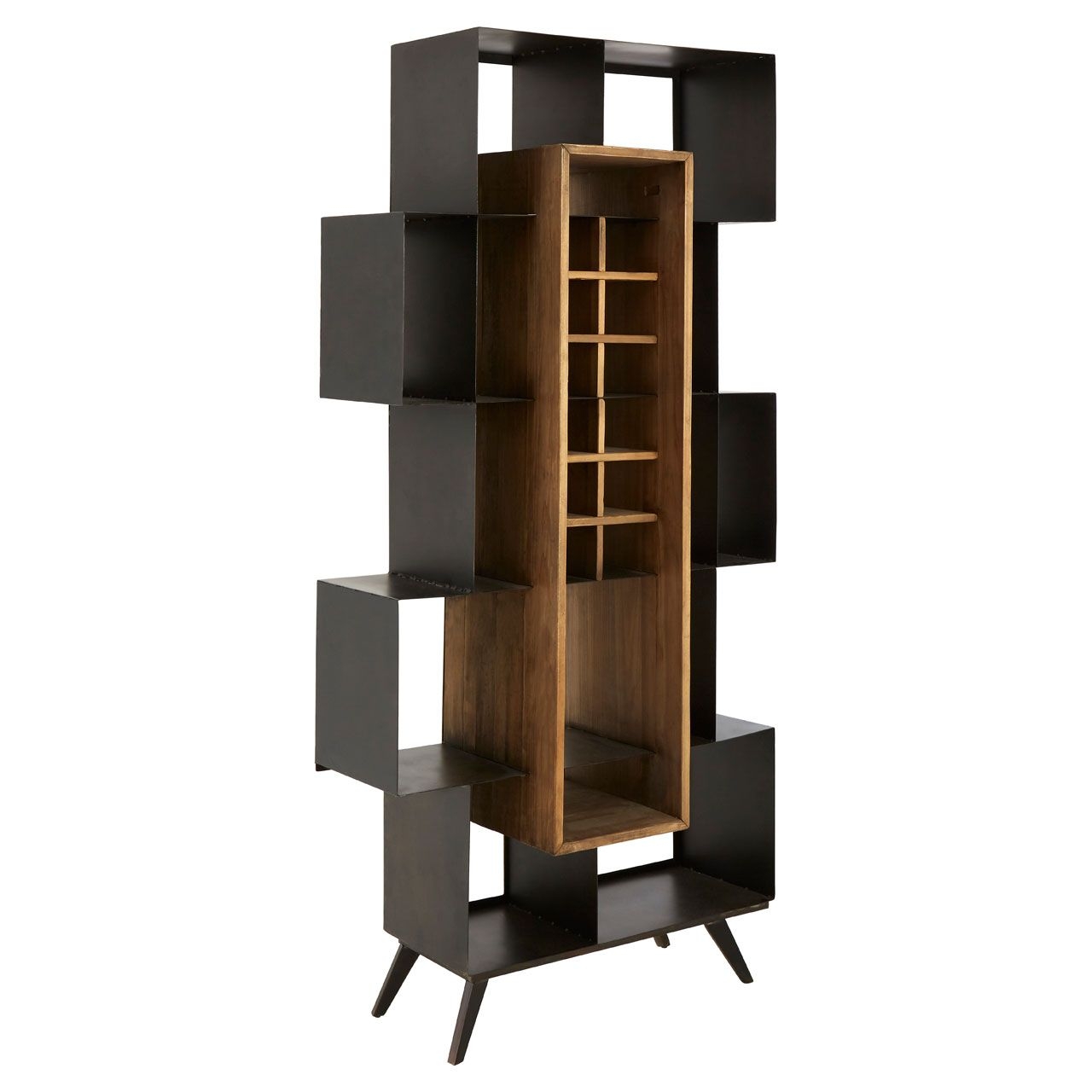 Mason Wooden Shelving Unit In Natural And Black