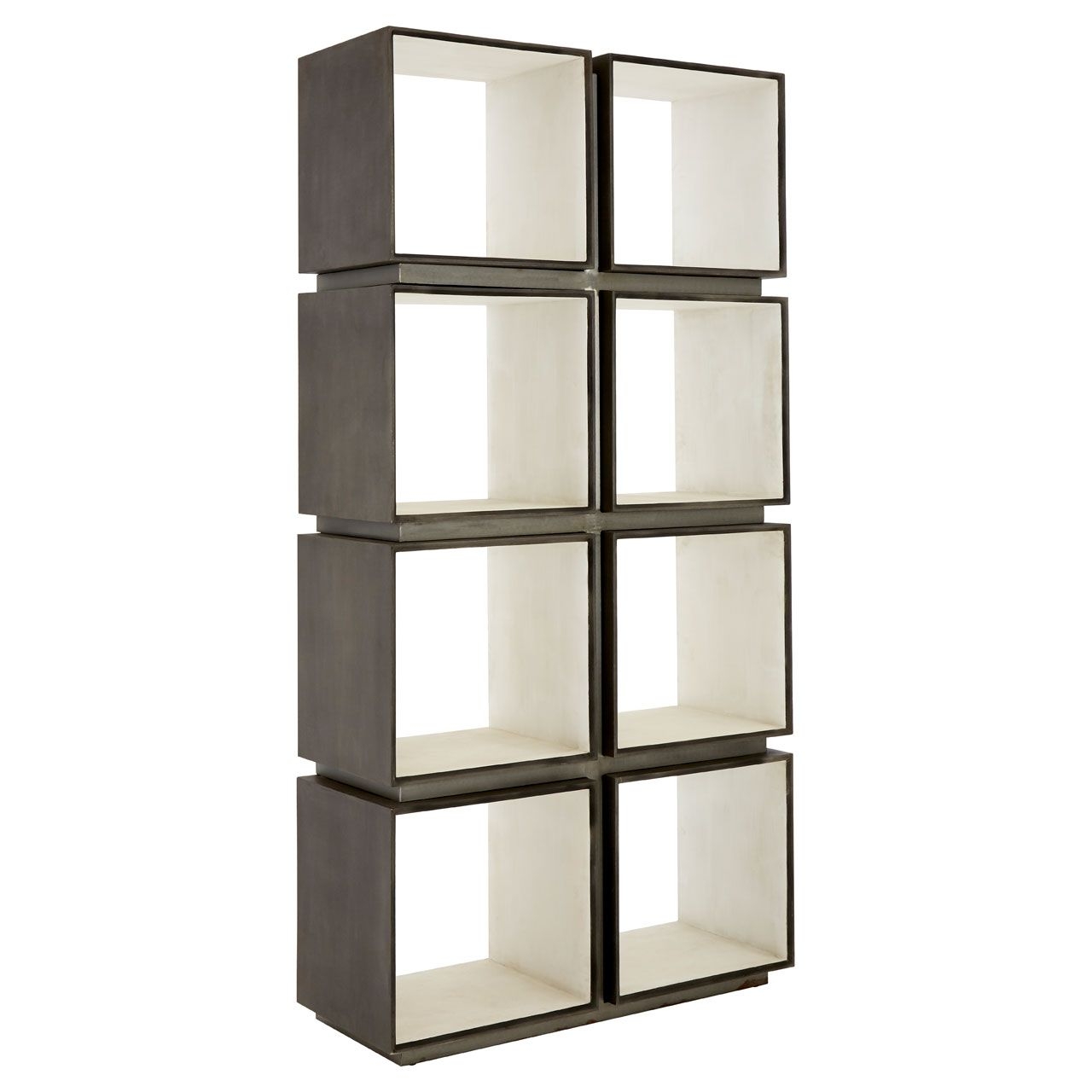 Compo Wooden Shelving Unit In Silver And Dark Grey