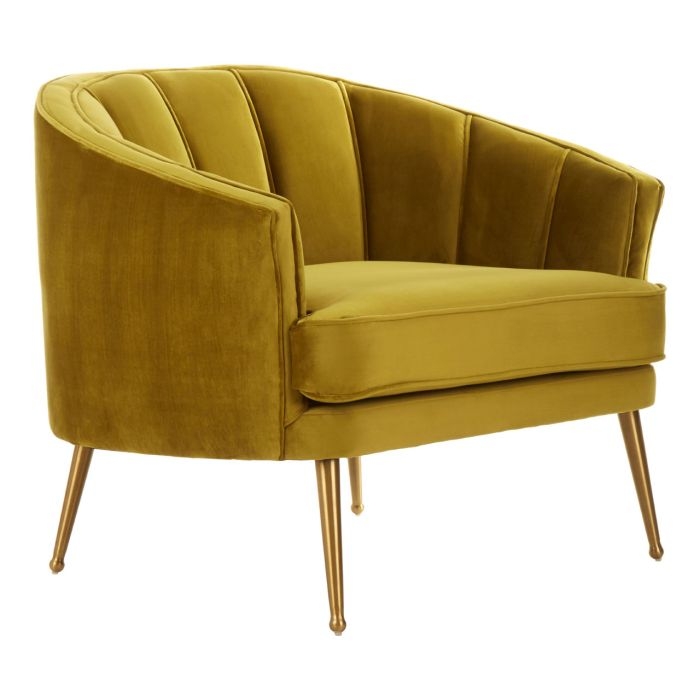 Hendricks Velvet Upholstered Armchair In Pistachio
