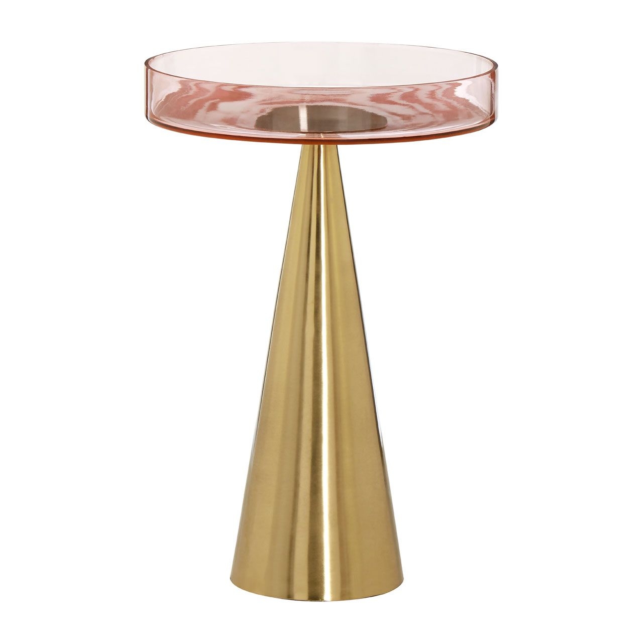 Magee Large Glass Top Side Table With Gold Metal Base