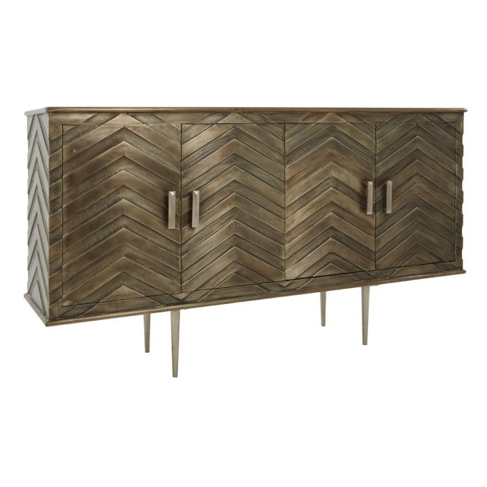 Speke Metallic Design Wooden Sideboard With Silver Tapered Legs
