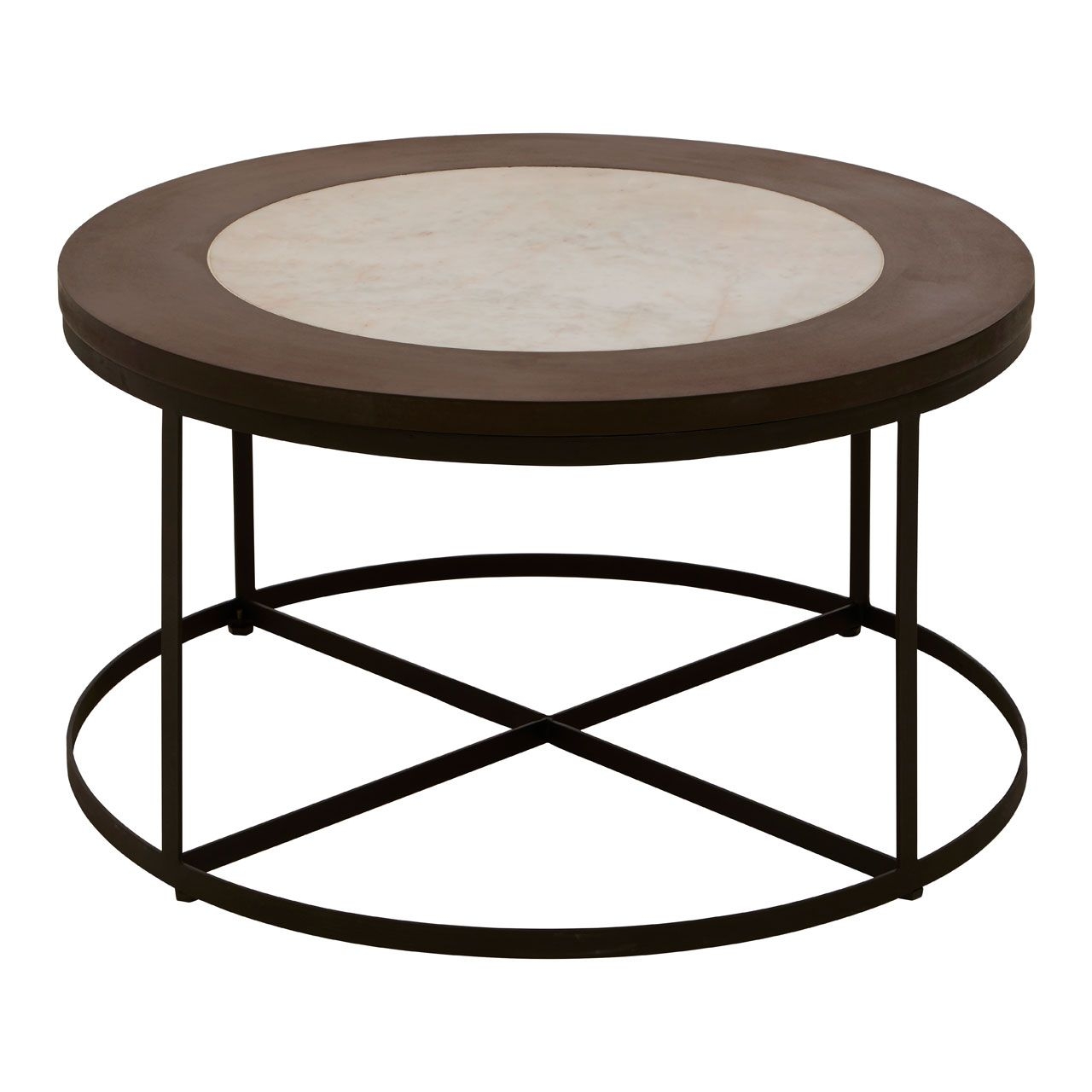 Vasco Round Wooden Side Table In Black With Latticed Base