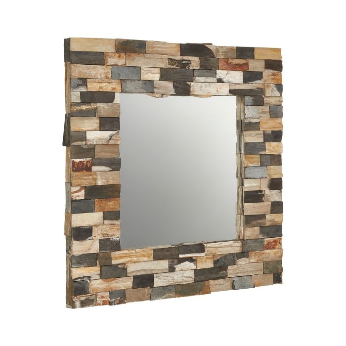 Ripley Square Tile Mosaic Effect Wall Mirror In Multi Colour Frame