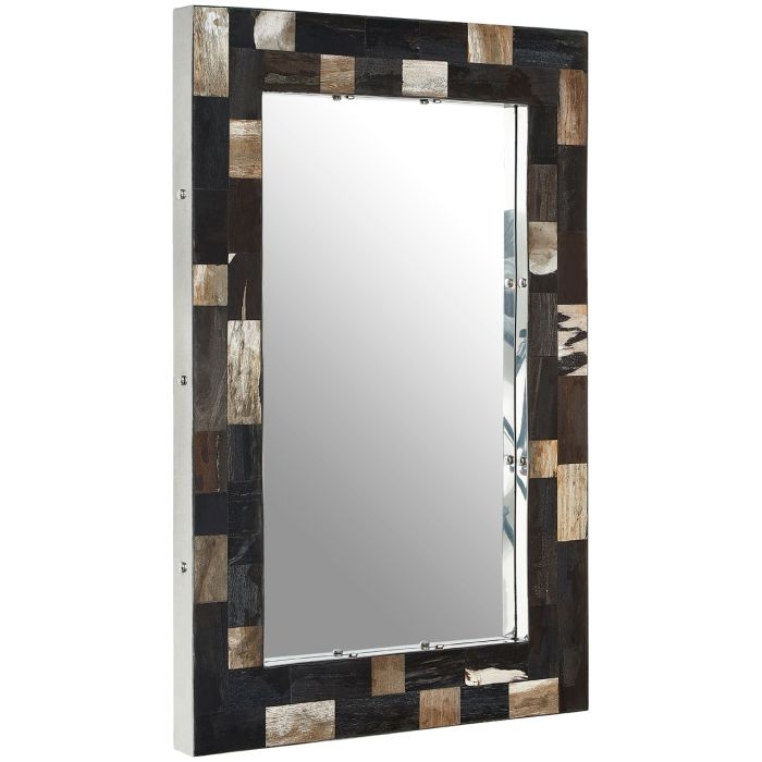 Ripley Tile Mosaic Effect Wall Mirror In Petrified Wooden Frame